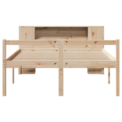 Bed met boekenkast zonder matras massief grenenhout 160x200 cm