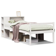 Bed Met Boekenkast Zonder Matras Grenenhout 75 x 190 cm Wit