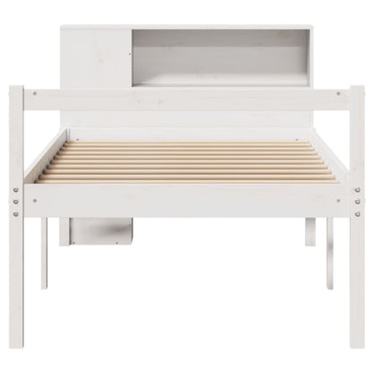 Bed Met Boekenkast Zonder Matras Grenenhout 75 x 190 cm Wit