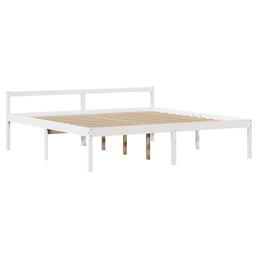 Bed met boekenkast zonder matras grenenhout wit 180x200 cm