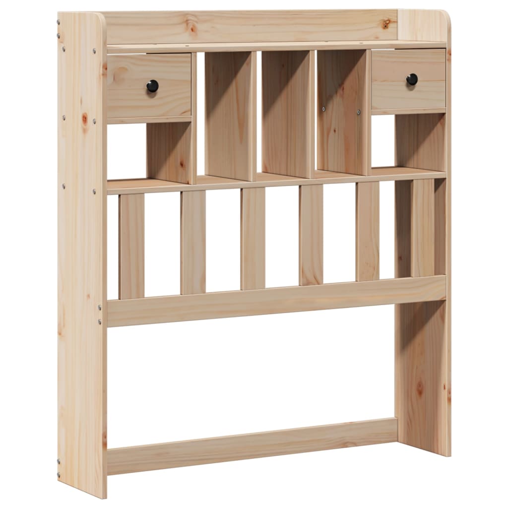 Bed Met Boekenkast Zonder Matras Massief Grenenhout 75 x 190 cm Naturel
