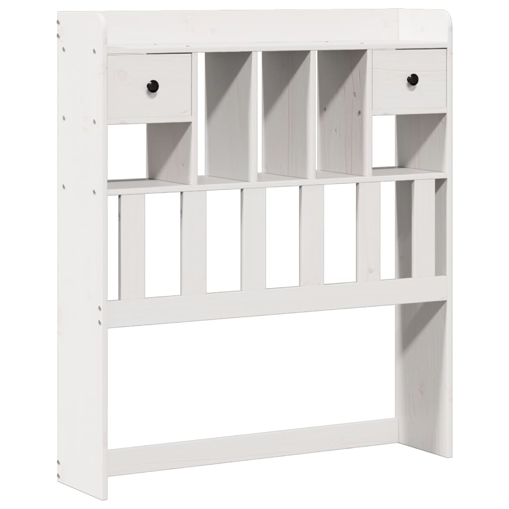 Bed Met Boekenkast Zonder Matras Grenenhout Wit 90X190 Cm