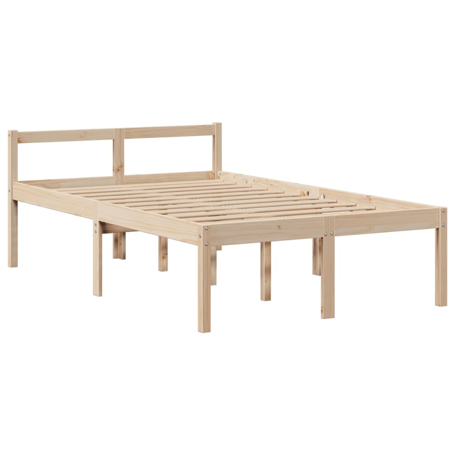 Bed met boekenkast zonder matras massief grenenhout 135x190 cm