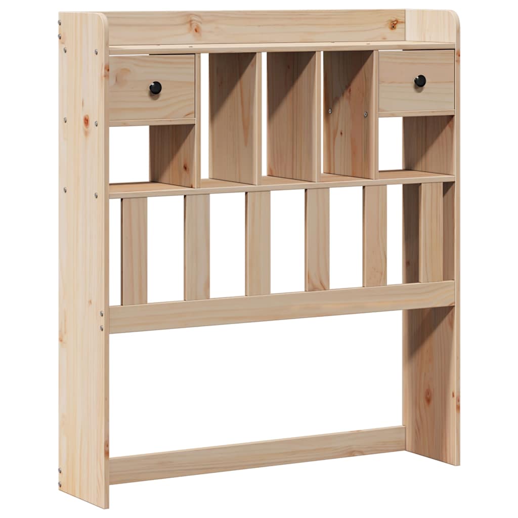 Bed Met Boekenkast Zonder Matras Massief Grenenhout 90 x 200 cm Naturel