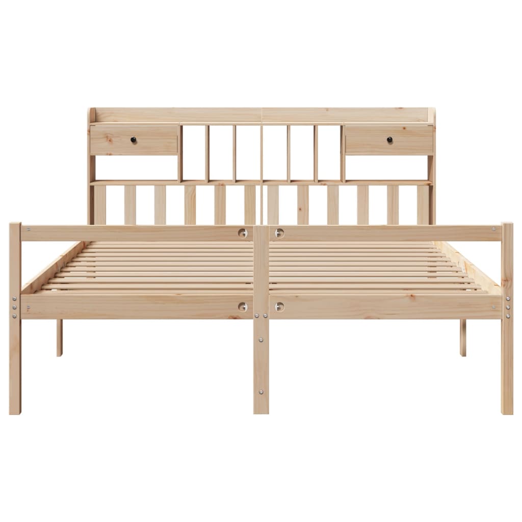 Bed Met Boekenkast Zonder Matras Massief Grenenhout 180X200 Cm