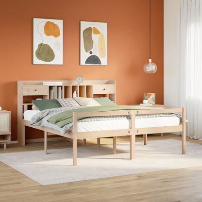 Bed Met Boekenkast Zonder Matras Massief Grenenhout 180X200 Cm