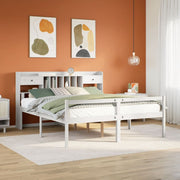 Bed met boekenkast grenenhout wit 180x200 cm
