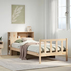 Bed met boekenkast zonder matras massief grenenhout 100x200 cm