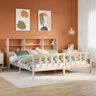 Bed met boekenkast zonder matras massief grenenhout 180x200 cm