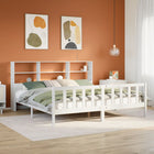 Bed met boekenkast zonder matras grenenhout wit 180x200 cm