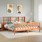 Bed met boekenkast zonder matras hout wasbruin 180x200 cm