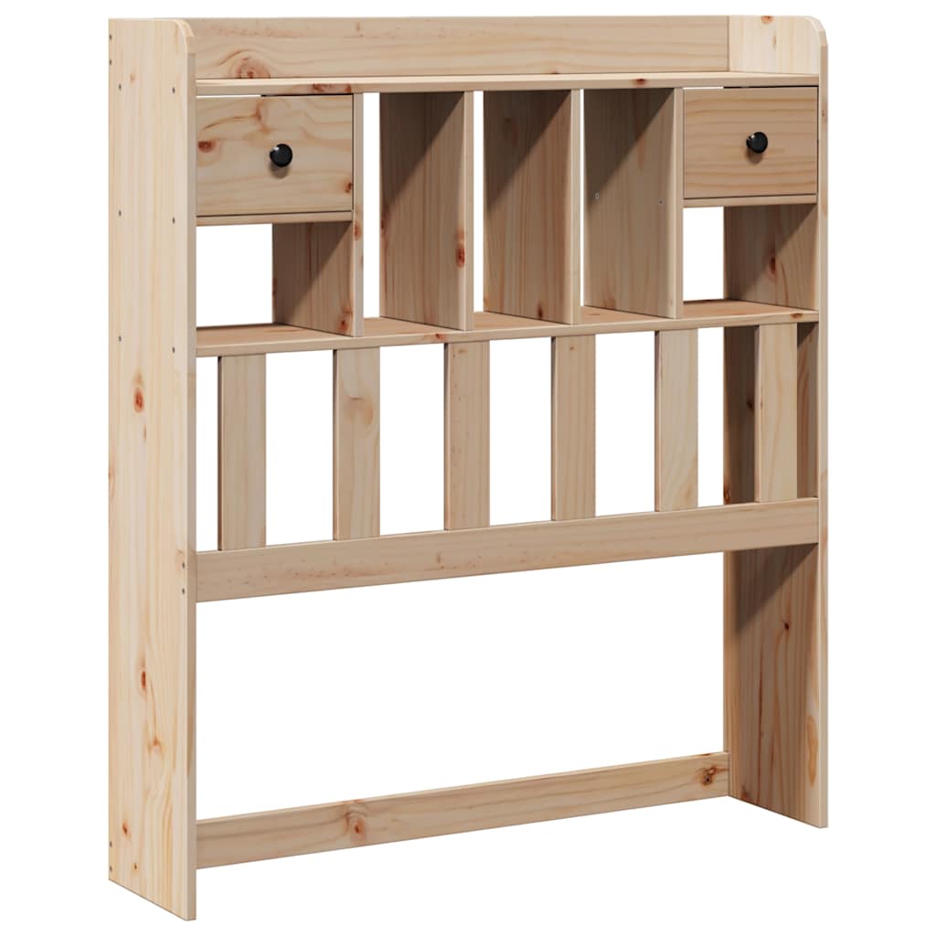 Bed Met Boekenkast Zonder Matras Massief Grenenhout 90 x 190 cm Naturel