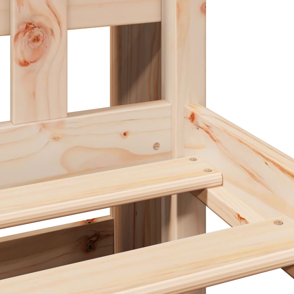 Bed met boekenkast zonder matras massief grenenhout 100x200 cm