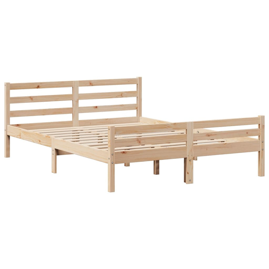 Bed met boekenkast zonder matras massief grenenhout 135x190 cm