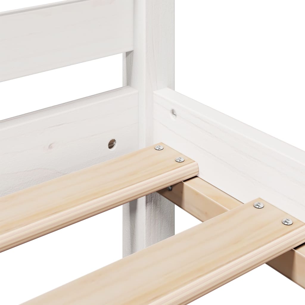 Bed met boekenkast zonder matras grenenhout wit 140x200 cm