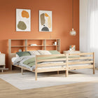 Bed met boekenkast zonder matras massief grenenhout 200x200 cm