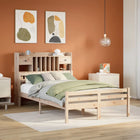 Bed met boekenkast zonder matras massief grenenhout 120x190 cm