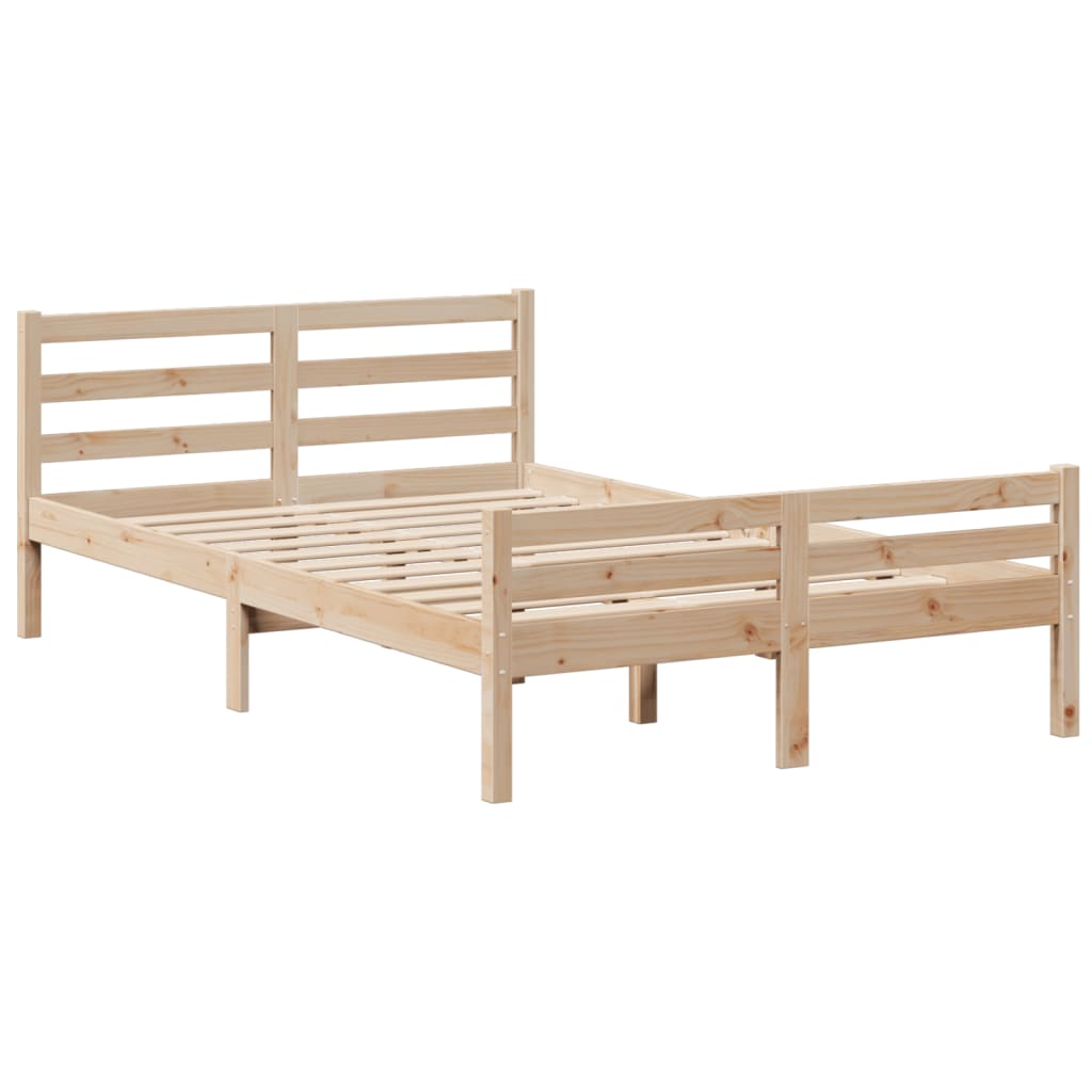 Bed met boekenkast zonder matras massief grenenhout 135x190 cm