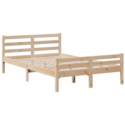 Bed met boekenkast zonder matras massief grenenhout 135x190 cm