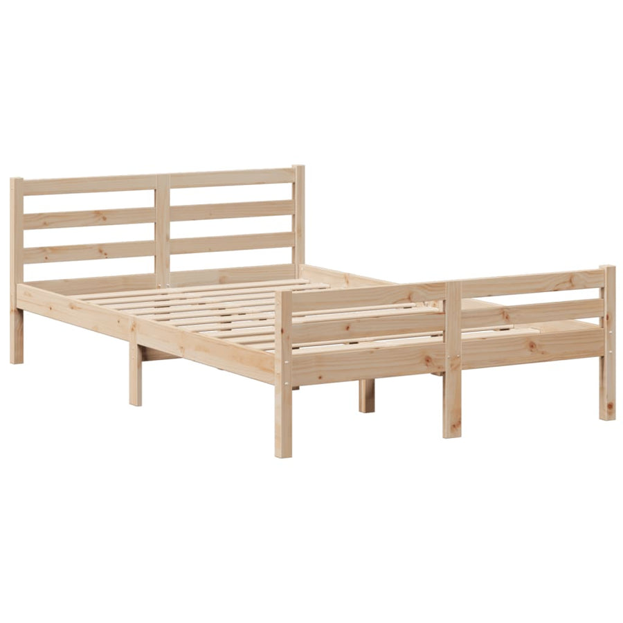 Bed met boekenkast zonder matras massief grenenhout 135x190 cm