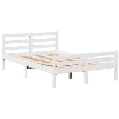 Bed met boekenkast zonder matras grenenhout wit 135x190 cm