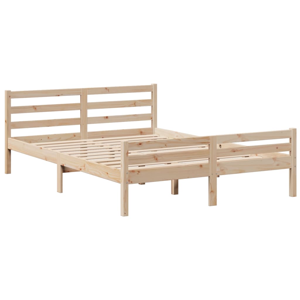 Bed met boekenkast zonder matras massief grenenhout 140x190 cm