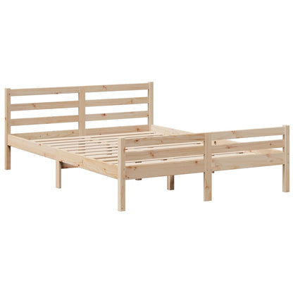Bed met boekenkast zonder matras massief grenenhout 140x190 cm