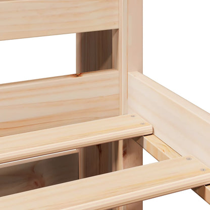 Bed Met Boekenkast Zonder Matras Massief Grenenhout 90X200 Cm 90 x 200cm Naturel