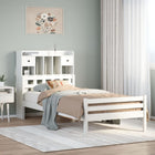 Bed met boekenkast zonder matras grenenhout wit 90x200 cm