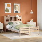 Bed met boekenkast zonder matras massief grenenhout 120x200 cm