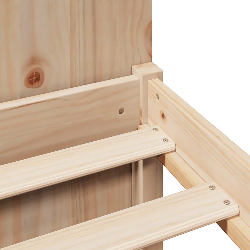 Bed met boekenkast zonder matras massief grenenhout 135x190 cm