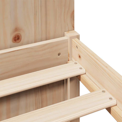 Bed met boekenkast zonder matras massief grenenhout 135x190 cm