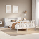 Bed met boekenkast zonder matras grenenhout wit 140x200 cm