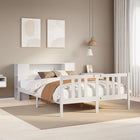 Bed met boekenkast zonder matras grenenhout wit 160x200 cm