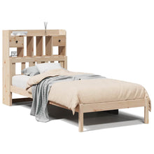 Bed Met Boekenkast Zonder Matras Massief Grenenhout 75 x 190 cm Naturel