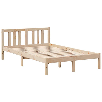 Bed Met Boekenkast Zonder Matras Massief Grenenhout 135 x 190 cm Naturel