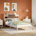 Bed massief grenenhout 135x190 cm met boekenkast