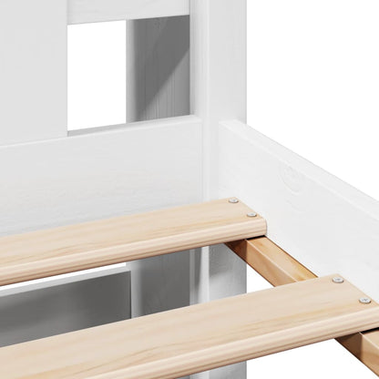 Bed met boekenkast zonder matras grenenhout wit 90x200 cm