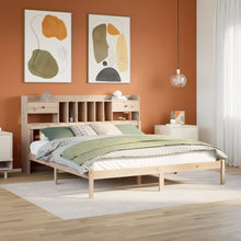 Bed Met Boekenkast Zonder Matras Massief Grenenhout 180 x 200 cm Naturel