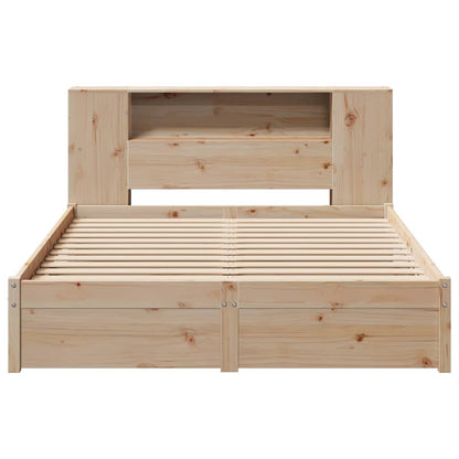 Bed met boekenkast zonder matras massief grenenhout 140x190 cm