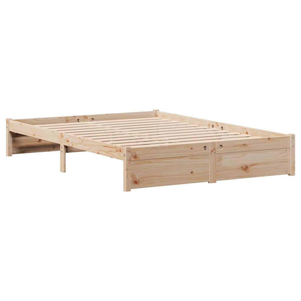 Bed met boekenkast zonder matras massief grenenhout 140x190 cm