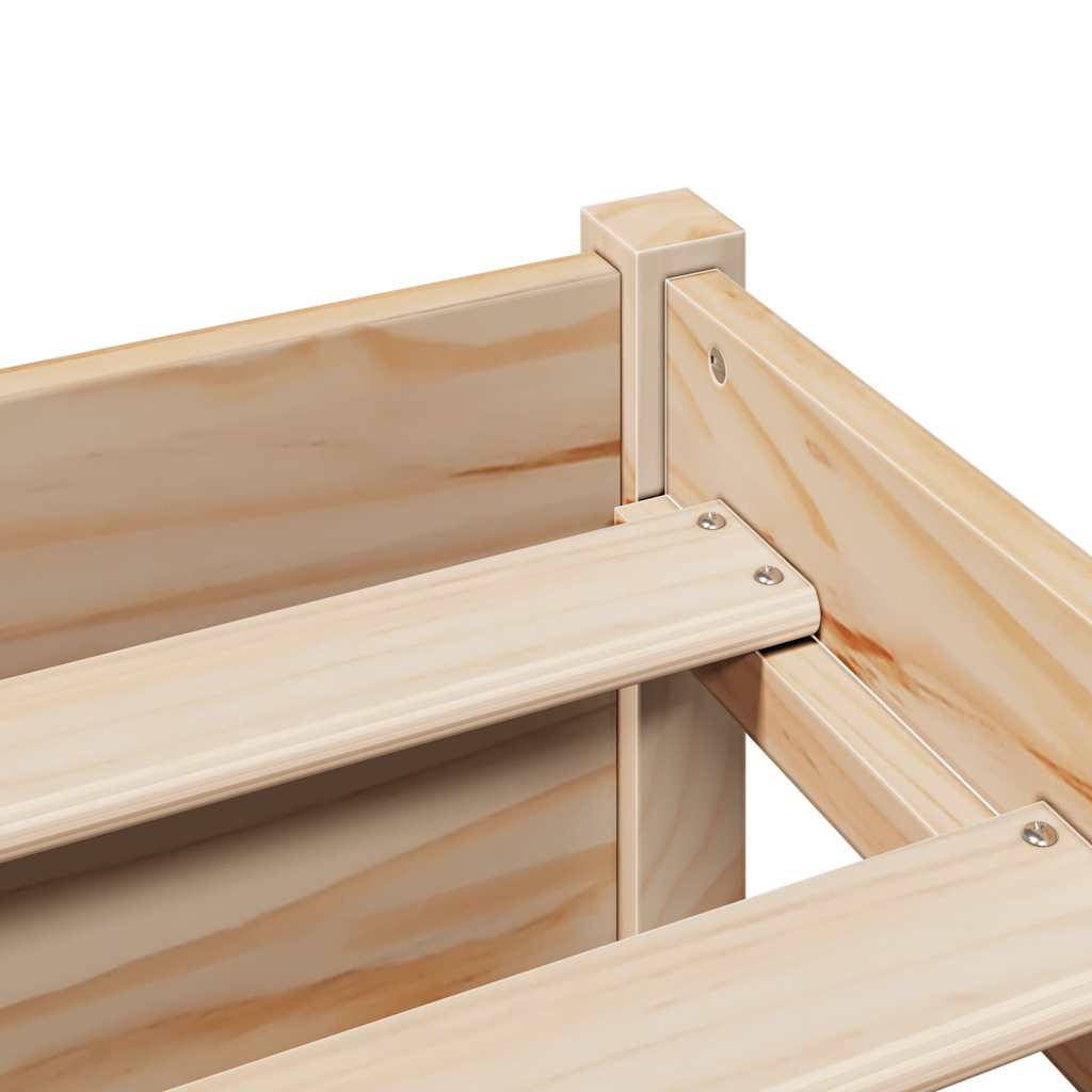 Bed met boekenkast zonder matras massief grenenhout 140x190 cm