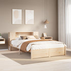 Bed 140x190 cm massief grenenhout met boekenkast