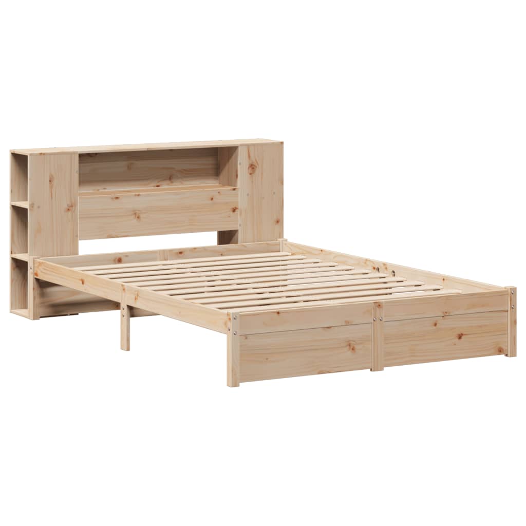 Bed met boekenkast zonder matras massief grenenhout 120x200 cm