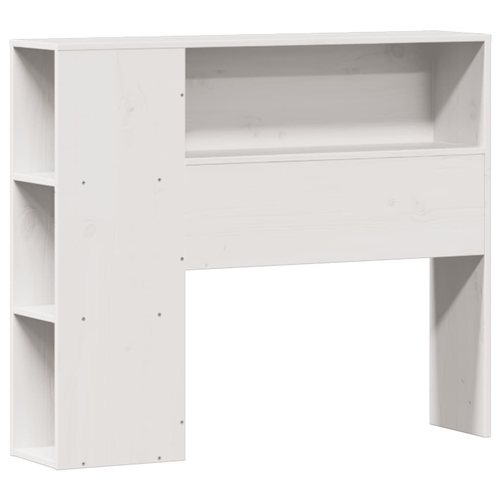 Bed met boekenkast zonder matras grenenhout wit 75x190 cm