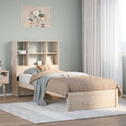 Bed met boekenkast zonder matras massief grenenhout 75x190 cm