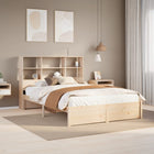 Bed met boekenkast zonder matras massief grenenhout 135x190 cm