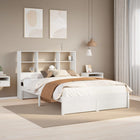 Bed met boekenkast zonder matras grenenhout wit 140x190 cm