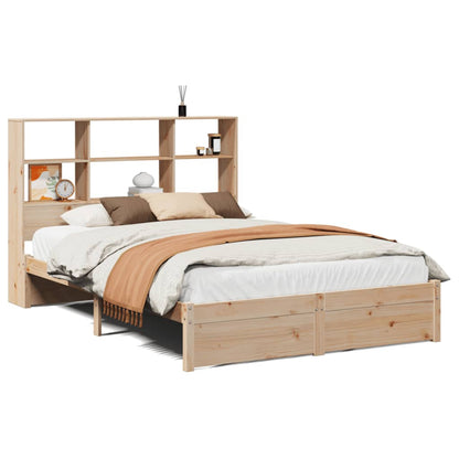 Bed met boekenkast zonder matras massief grenenhout 140x200 cm