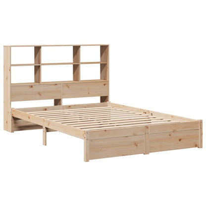 Bed met boekenkast zonder matras massief grenenhout 140x200 cm